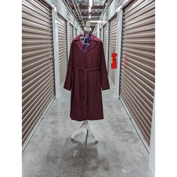 Torrid NWT 3X Burgundy Long Wool Blend Button Front Pea Coat Trench Winter Cold - Picture 2 of 12